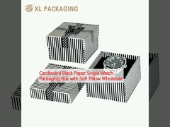 Картонная черная бумажная упаковочная коробка для часов с мягкой подушкой оптом