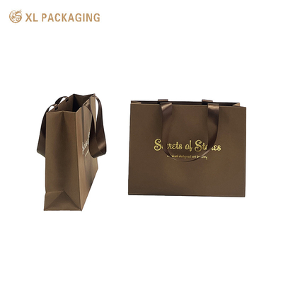 Купить XL Packaging Premium Gifting Experiences Brown Luxury Shopping Tote Bags Большие бумажные подарковые пакеты с логотипом Минималистский дизайн Текстильная отделка Многофункциональная для моды Красота Домашнее оформление Производство в сети