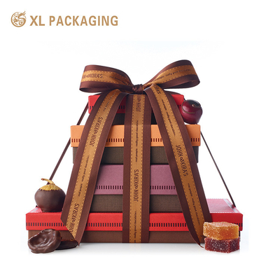 Купить XL Packaging Custom Luxury Boxes Custom Print Gold Foil Stamping Шоколадные подарочные коробки с ленточной дугой для праздничных подарков и корпоративных корзин Производство в сети
