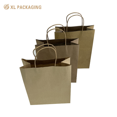 XL Packaging Custom Logo Recycled Kraft Shopping Bags Boutique Style Easy-Carry Design Устойчивый материал идеально подходит для повседневных покупок Подарочная упаковка Экологически чистые бренды