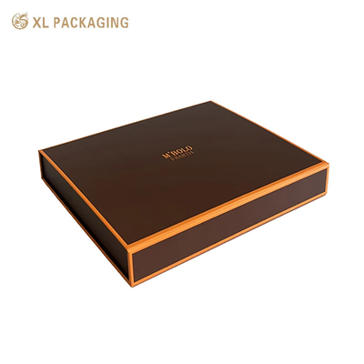 Флип-флэп складывающиеся коробки для подарков Custom Logo Brown Rigid Magnetic Closure Shoes Clothing Packaging Box
