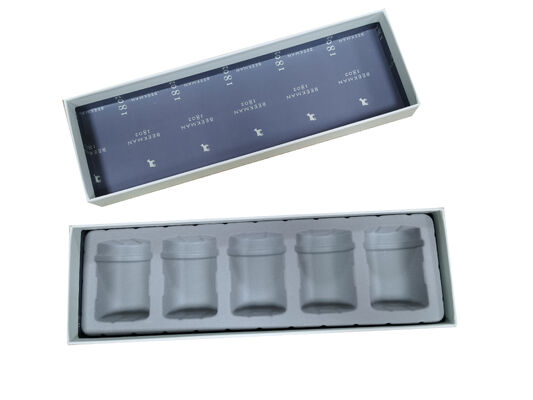 Embossed Rigid Gift Box with Secure Blister Insert for 4 Bottles - Elegant Embossed Surface & Full Custom Printing